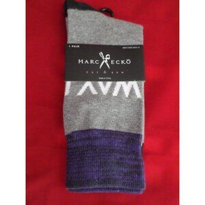 1 Pair Large Marc Ecko Cut & Sew Cotton Crew Socks 6-12 Blue